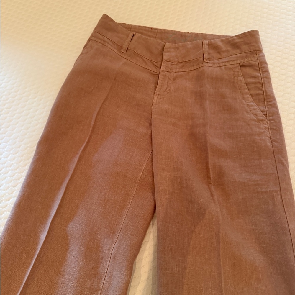 Stylish 99 Tan Linen Pants Size 27